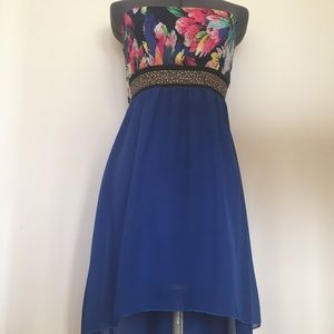 Strapless Floral Fishtail Dress